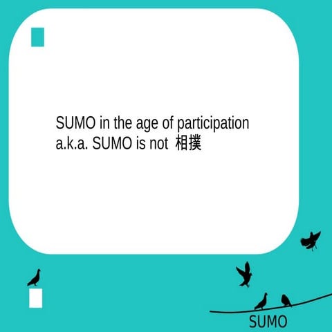 My vision about SUMO project