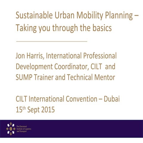 Sustainable Urban Mobility Planning