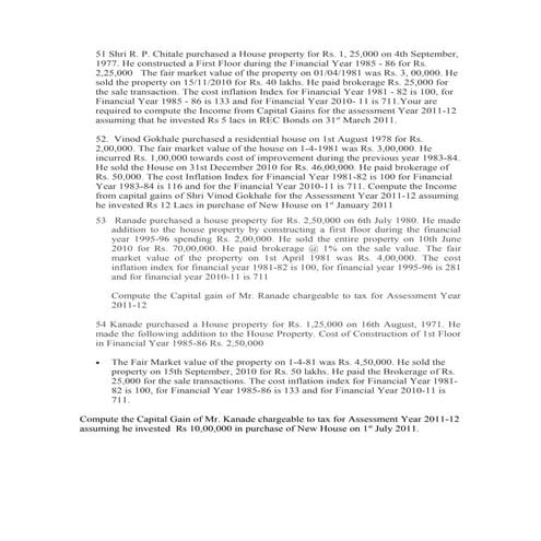 Sums on capital gains