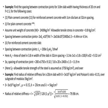 Sums on Rigid Pavement Design