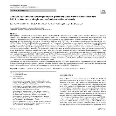 Covid 19 Infection in Children | PDF