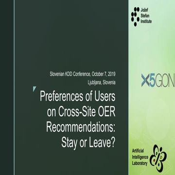 Preferences of Users on Cross-Site OER Recommendations: Stay or Leave? 