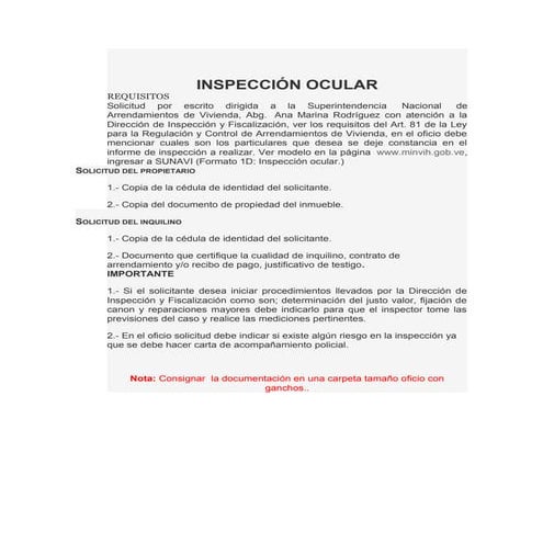 Sunavi ((((inspección ocular))))