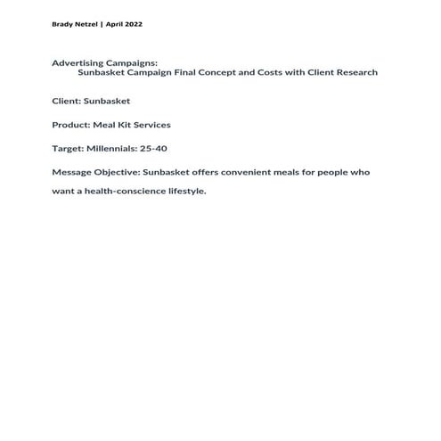 Sunbasket Complete Report