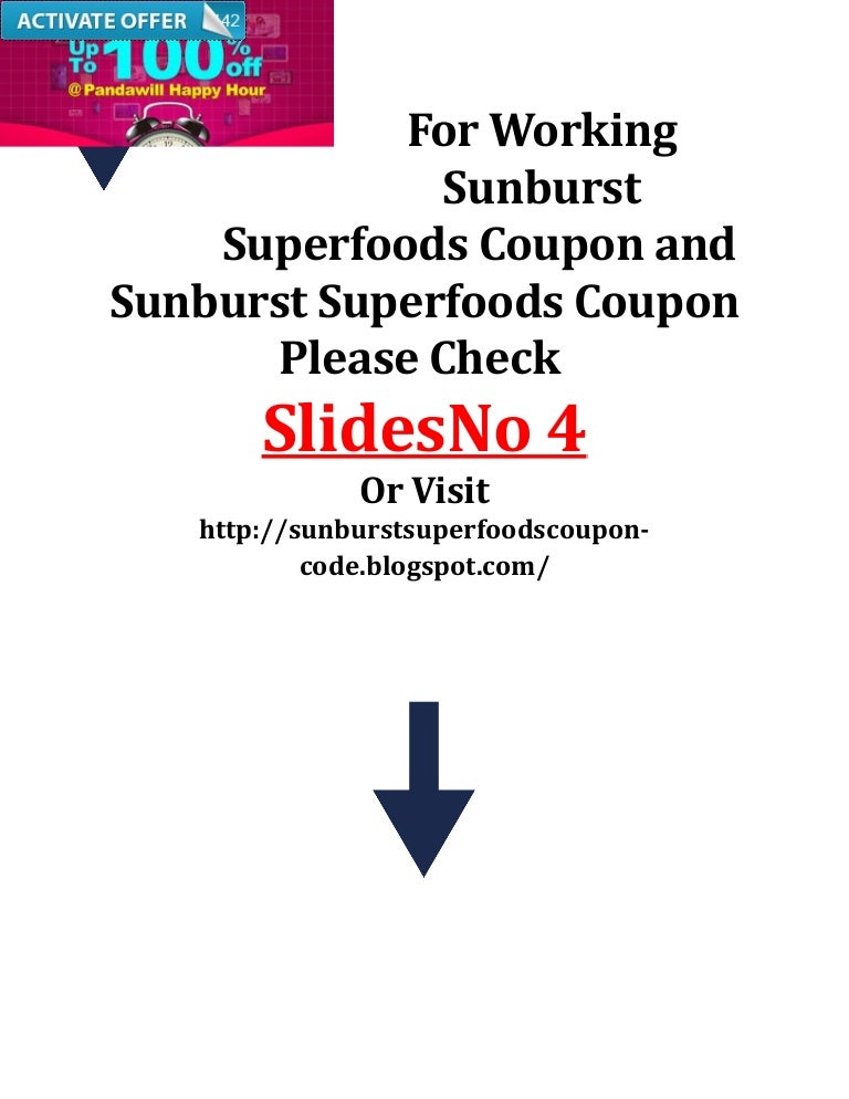 sunburst superfoods coupon codes