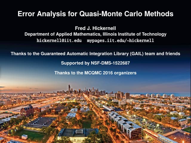 MCQMC 2016 Tutorial