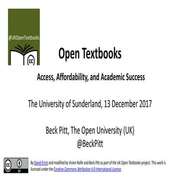 Open Textbooks Workshop: University of Sunderland 