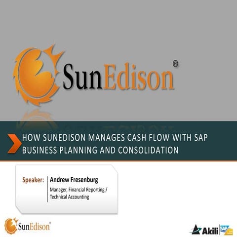 SunEdison Manages Cash Flow with SAP Business Planning and Consolidations
