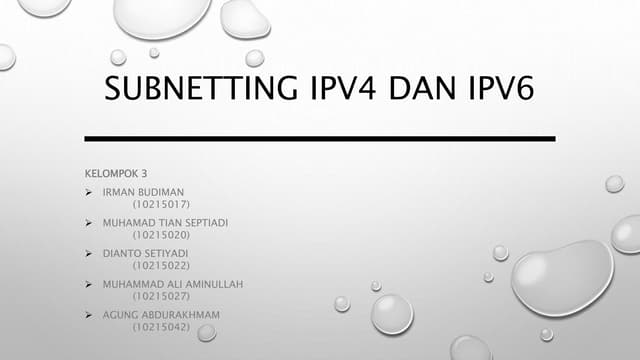 Sunetting IPv4 dan IPv6