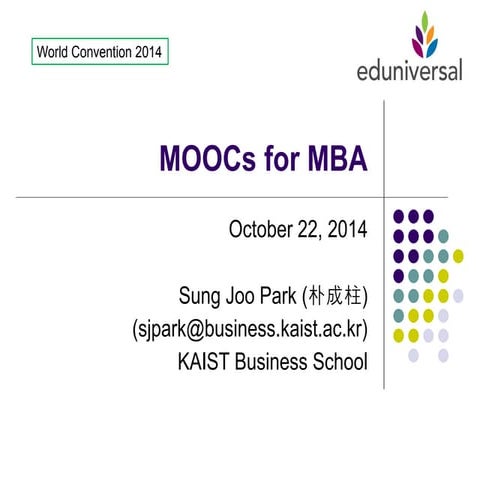 MOOCs for MBA