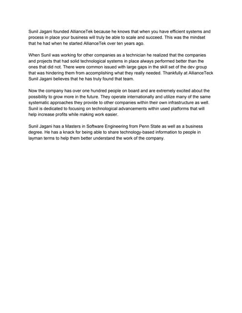 Sunil Jagani Management Information