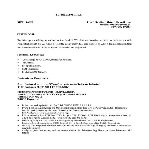 Sunil saini rf engineer updated resume