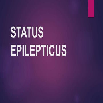 status epilepticus presentation 