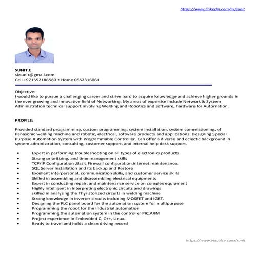 Sunit resume uae neww