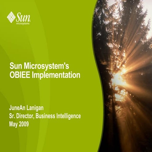 Sun Microsystem OBIEE Strategy