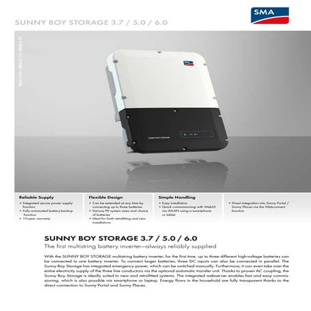 Sunny Boy Storage 3.7 / 5.0 / 6.0