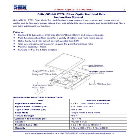 Drop cable with g.657 a fiber data sheet | PDF