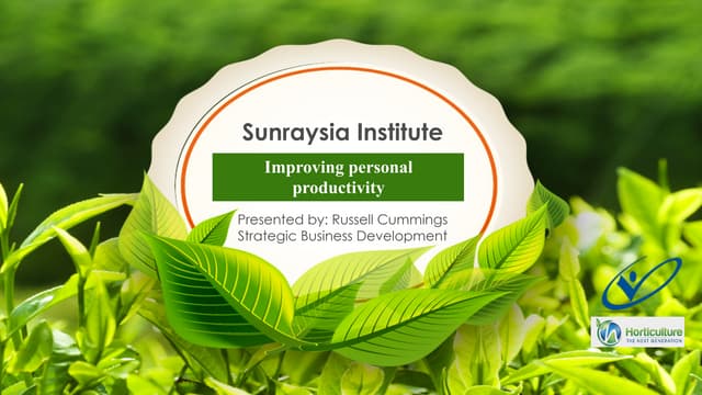 Sunraysia Productivity Workshop