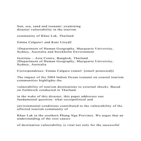 Sun, sea, sand and tsunami examiningdisaster vulnerability .docx