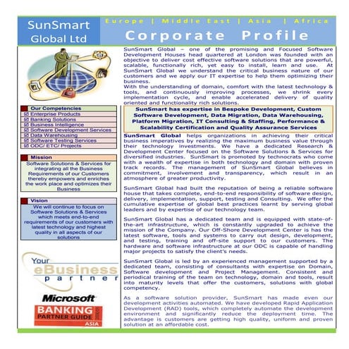 Corporate profile - SunSmart