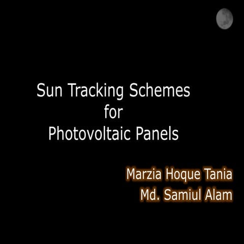 Sun tracking schemes for photovoltaic panels