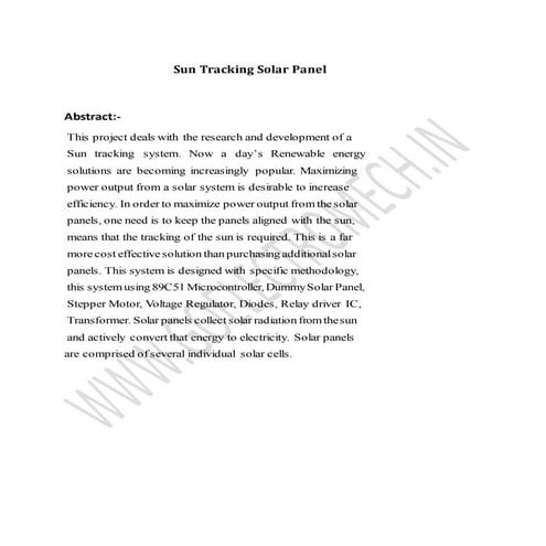 Sun tracking solar panel | DOCX