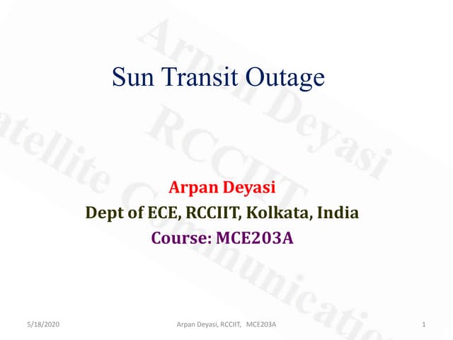 Sun transit outage