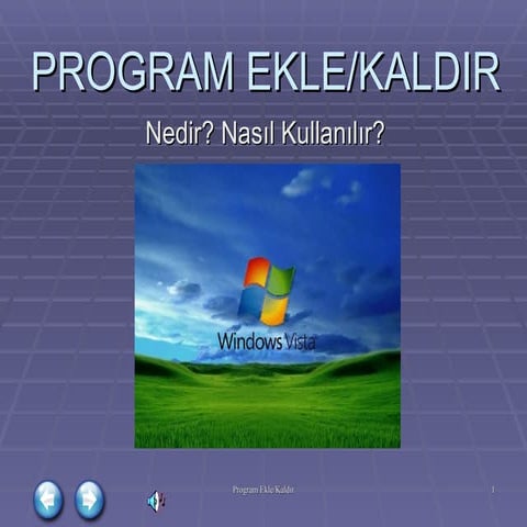 Vista-Program Ekle/Kaldır