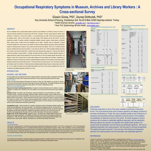 Occupational Respiratory Symptoms in Museum, Archives and Library Workers