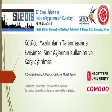 Kötücül Yazılımların Tanınmasında Evrişimsel Sinir Ağlarının Kullanımı ve Kar...