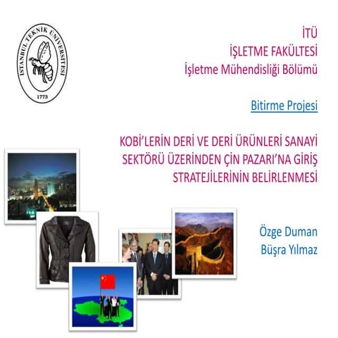 KOBİ'lerin Deri ve Deri Ürünleri Sanayi Sektörü Üzerinden Çin Pazarı'na Giriş Stratejilerinin Belirlenmesi 