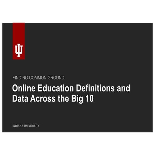 Sharon Wavle: Finding Common Ground: Online Education Definitions and Data ac...