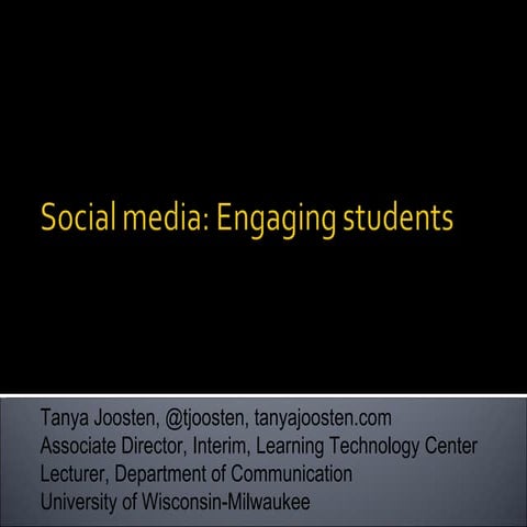 Social Media: Engaging Students, SUNY