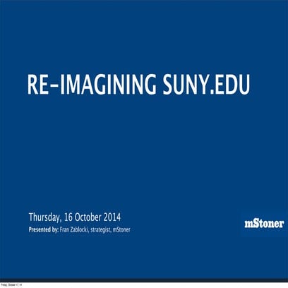 Re-Imagining SUNY.edu: One System, Two Home Pages