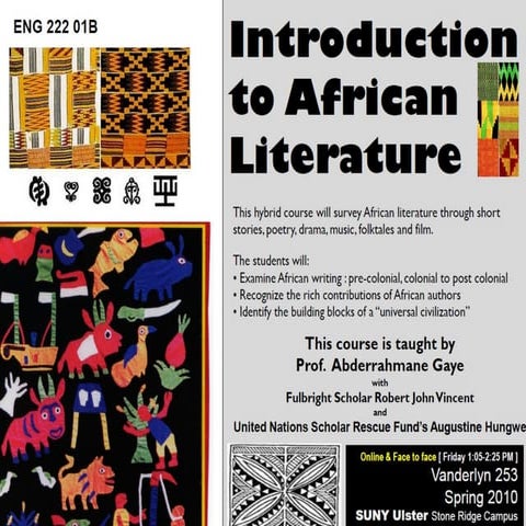 Suny Ulster African Literature Blended course | PPT