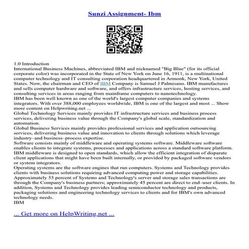 Sunzi Assignment- Ibm