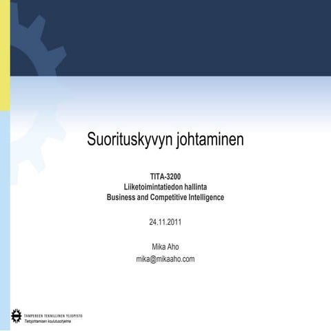 Suorituskyvyn johtaminen