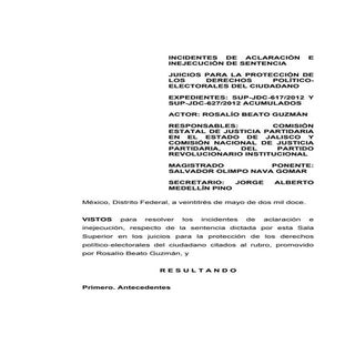 Aclaracion de Sentencia e Inejecuci...