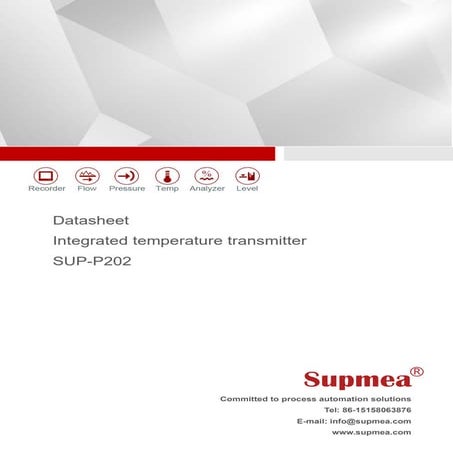 Data sheet Temperature transmitter SUP-P202 Datasheet