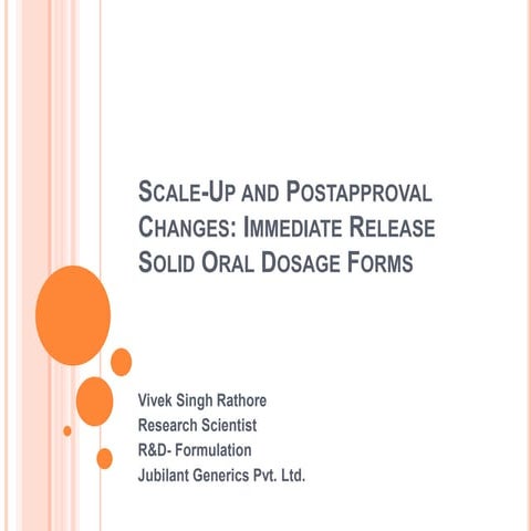Supac - Guidance for Immediate Release Dosage Form