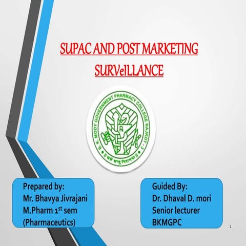 Supac and post marketing serveillance