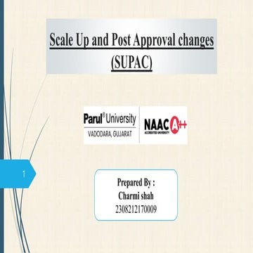 SUPAC(Scale Up and Post Approval  changes for RA 1st sempptx