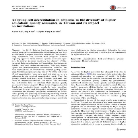 !Approach to quality assurance in higher education | PDF