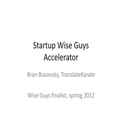 Startup Wise Guys - Tallinn, Estonia - recommendation & experience by Transla...