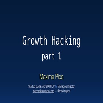 Growth Hacking @ Sup de Pub International Track — part 1