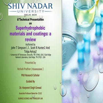 Super hydrophobic ppt