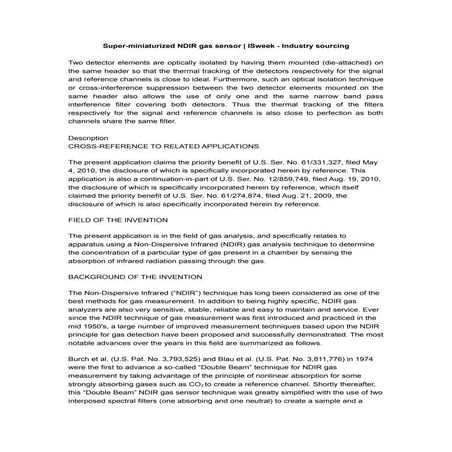 Super miniaturized ndir gas sensor