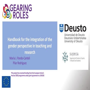 Handbook for the integration of the gender perspective in teaching and research
