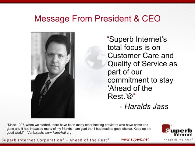 Superb Hosting – Ahead of the Rest.®
