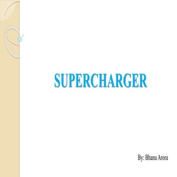 Supercharger in Automobiles